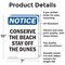 Signmission Conserve The Beach Stay Off The Dunes, 7 in W x Rectangle, Aluminum OS-2PACK-NS-A-710-V-10792 - alternate 4